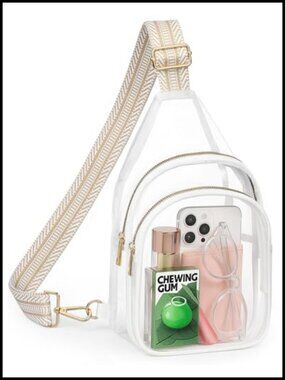 Clear Crossbody Sling Bag Stadium Approved Transparent PVC Purse